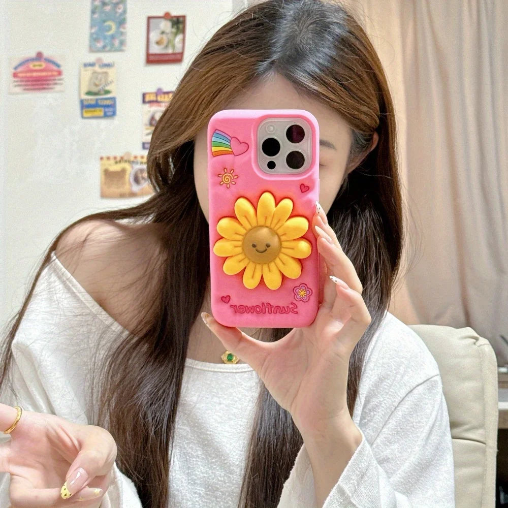 Niche Cute Three Dimensional Flower Phone Case