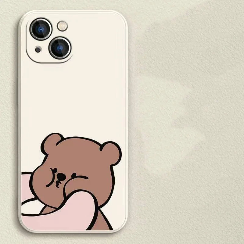 Funny Bunny Bear Couple Phone Case