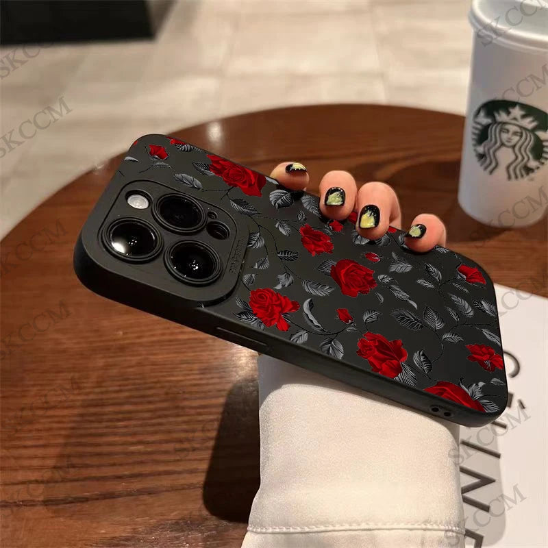 New Retro Fashion Rose Phone Case For iPhone