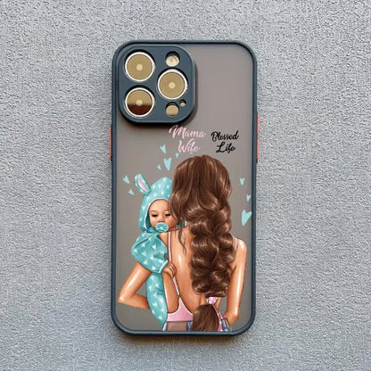 Super Mom Baby Girl Son Phone Case For iPhone