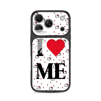 Creative Cartoon Cat Love Acrylic Large Window All Inclusive Phone Case For iPhone