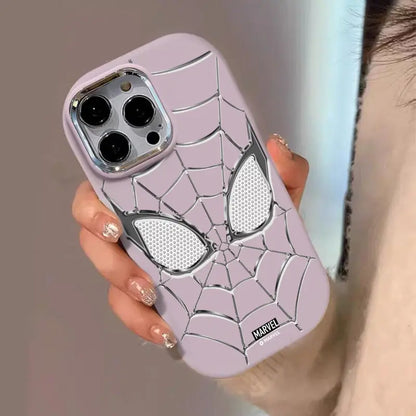 Marvel Spider Man Silver Spider Web Phone Case For iphone