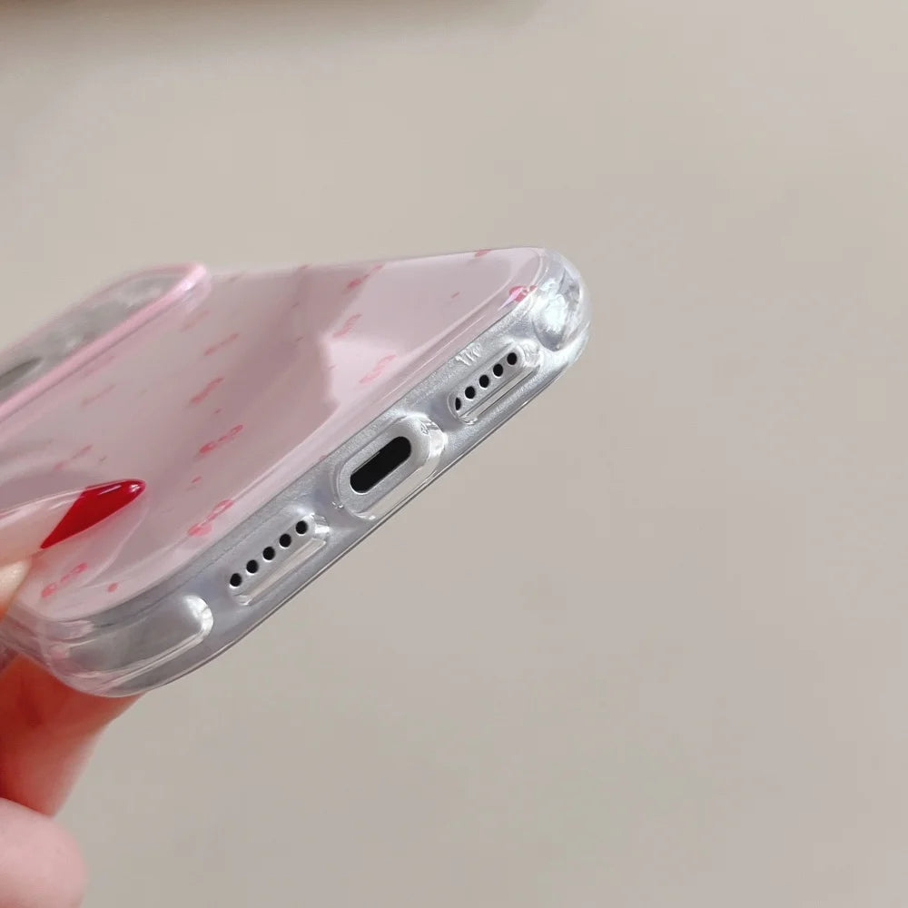 Pink Full Screen Bow Kitty Cat Phone Case For iPhone