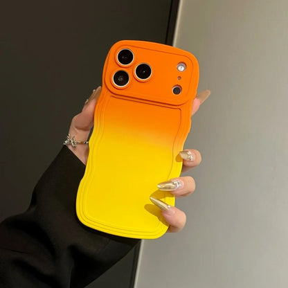 Soft Silicone Gradient Color Wave Phone Case For iPhone