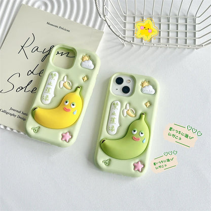 Phone Case 3D Funny Banana Cartoon Cute Soft Silicone Cover
