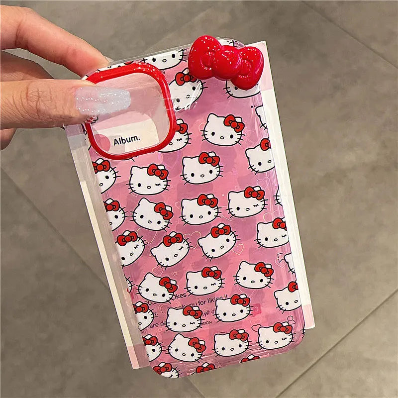 Hello Kitty Full Screen Face Pink Phone Case For iPhone