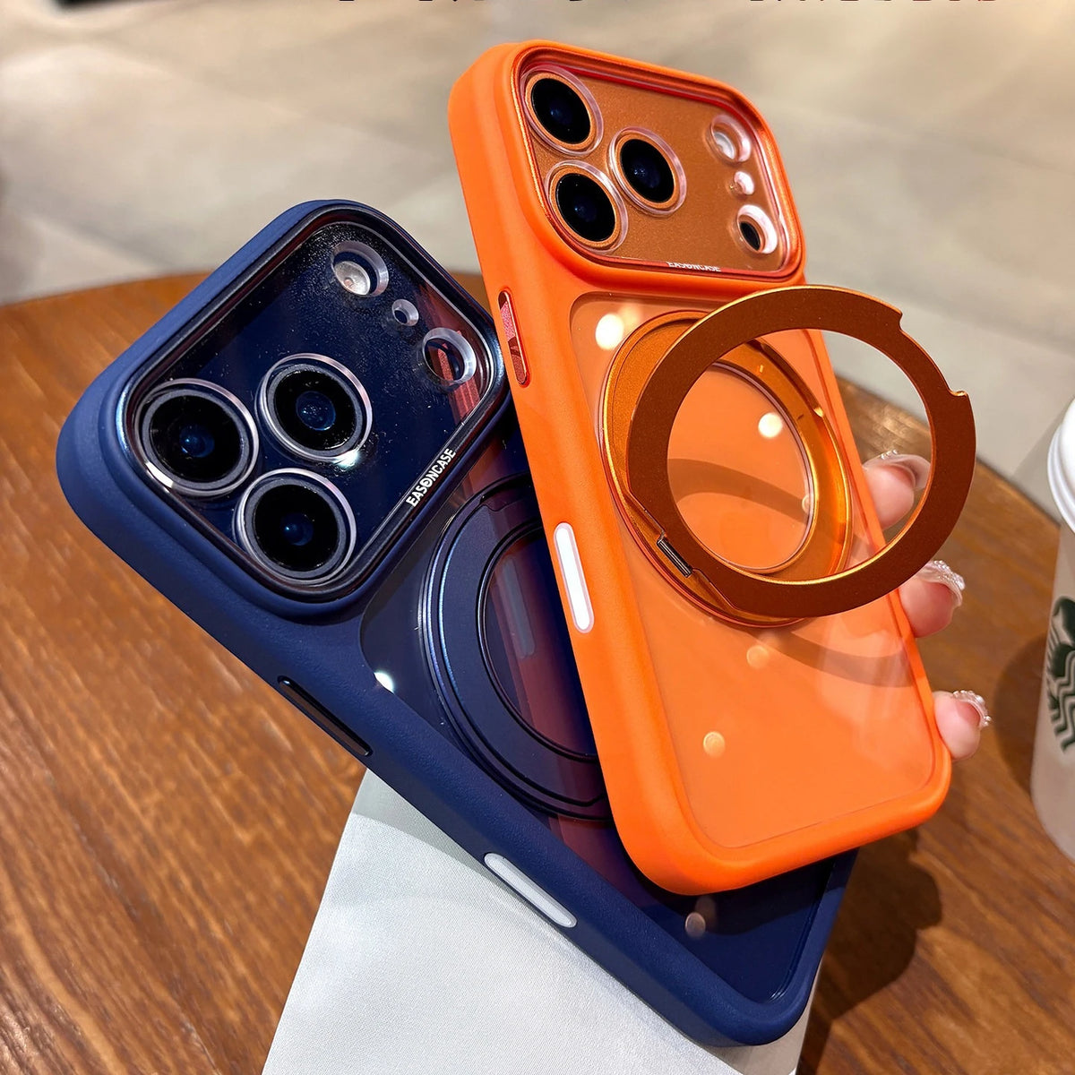 Magsafe Rotating Bracket Transparent Acrylic Case For iPhone