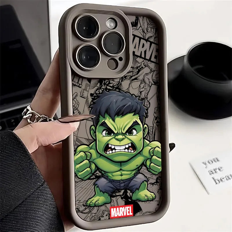 Funny Deadpool Hulk Cute Phone Case For iPhone