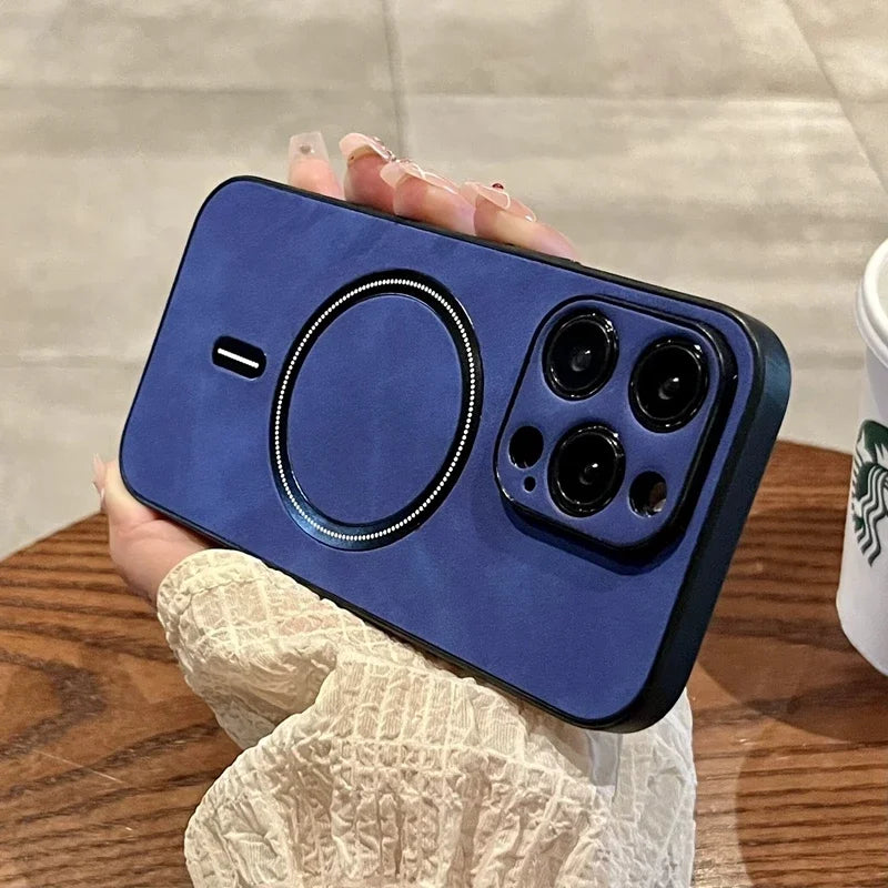 Luxury Wireless Charging Magnetic Cortex Phone Case