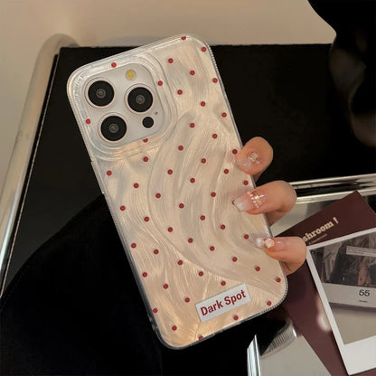 Black Red Heart Grip Tok Stand Holder Dazzling Laser Phone Case For iPhone