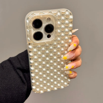 Fashion Macaron Color Pearl Beads Phone Case