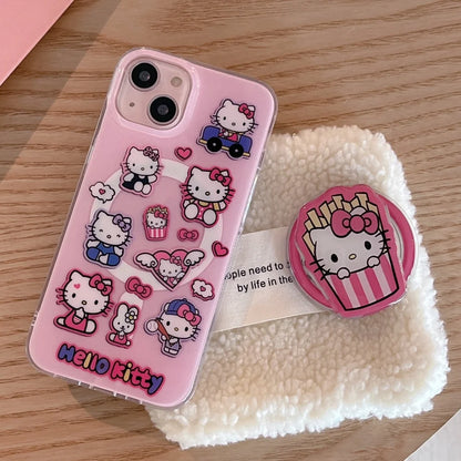 Cute Kitty Magnetic Shell With Bracket Hot Sale Phone Case For iPhone