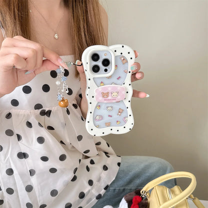 New Creative Style Perforated Leopard Print Black Leather kiity Cat Phone Case For iPhone