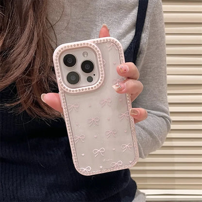 Fashion Glitter Rhinestone Border Bowknot Phone Case