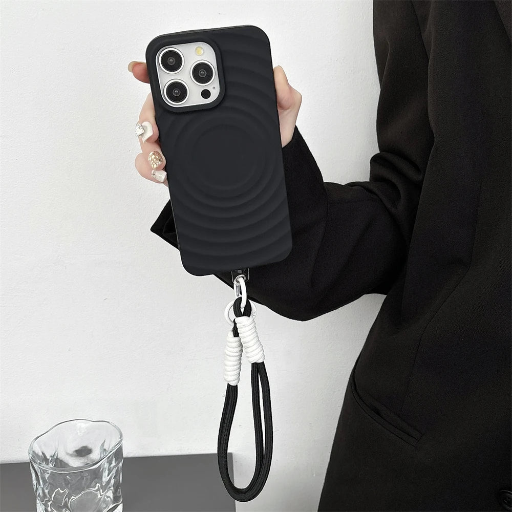 Water Ripple Silicone Circular Pattern For Magsafe Phone Case
