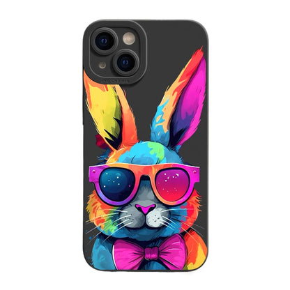 Cute Colorful Rabbit Silicone Phone Case For iPhone