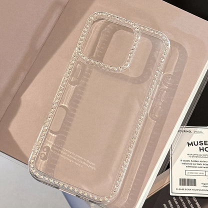 Elegant & Glamorous Transparent Material with Zircon Border Simple Phone Case