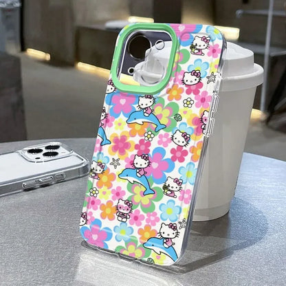 Hello Kitty Full Screen Flower Phone Case For iPhone