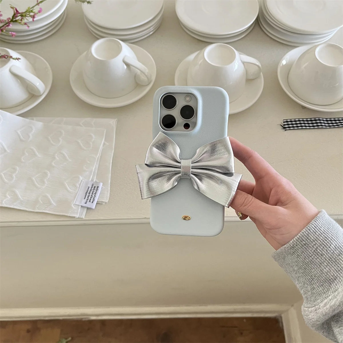 Luxury Silk Texture Skin Feel With 3D Ribbon Phone Case