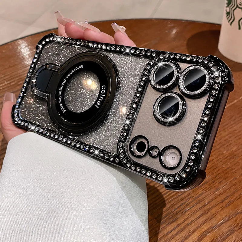 Glitter Diamond For Magsafe Bracket Case For iPhone
