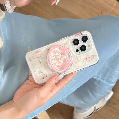 Kawaii Cartoon Cat Magnetic Phone Case