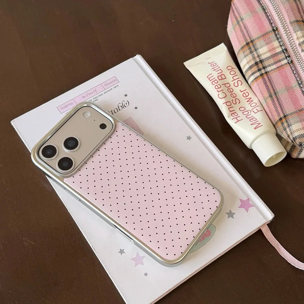 Candy Color Polka Dot Plating Case  For iPhone