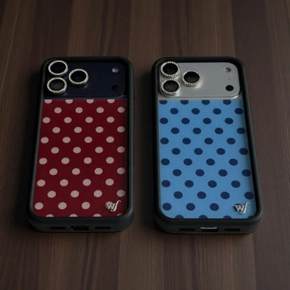 Blue Red Wildflower 3D Polka Dots Phone Case For iPhone