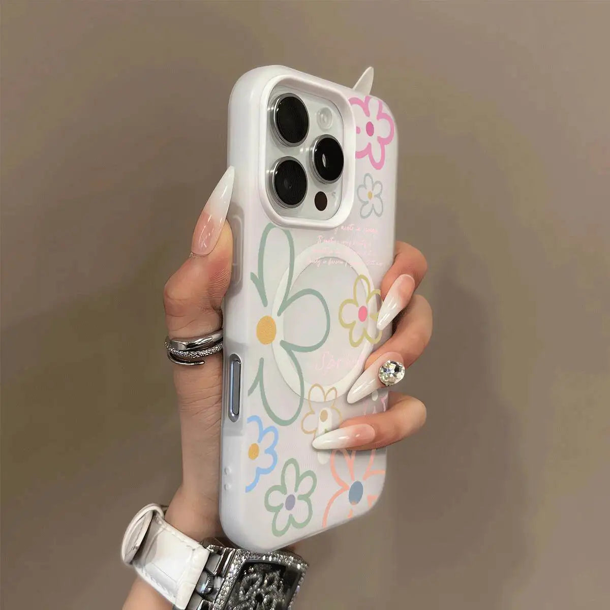 Candy Color For Magsafe Flower Matte Case For iPhone