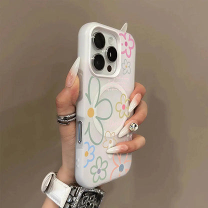 Candy Color For Magsafe Flower Matte Case For iPhone