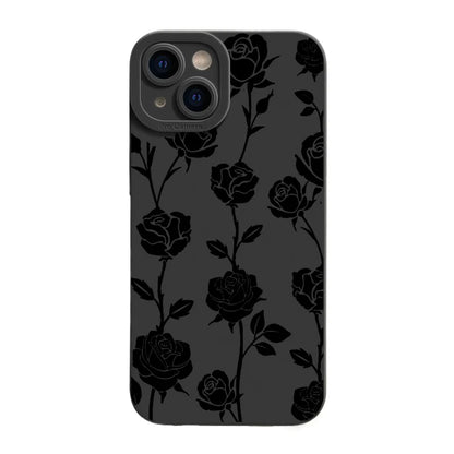 Luxury Matte Soft Silicone Flower Phone Case For iPhone