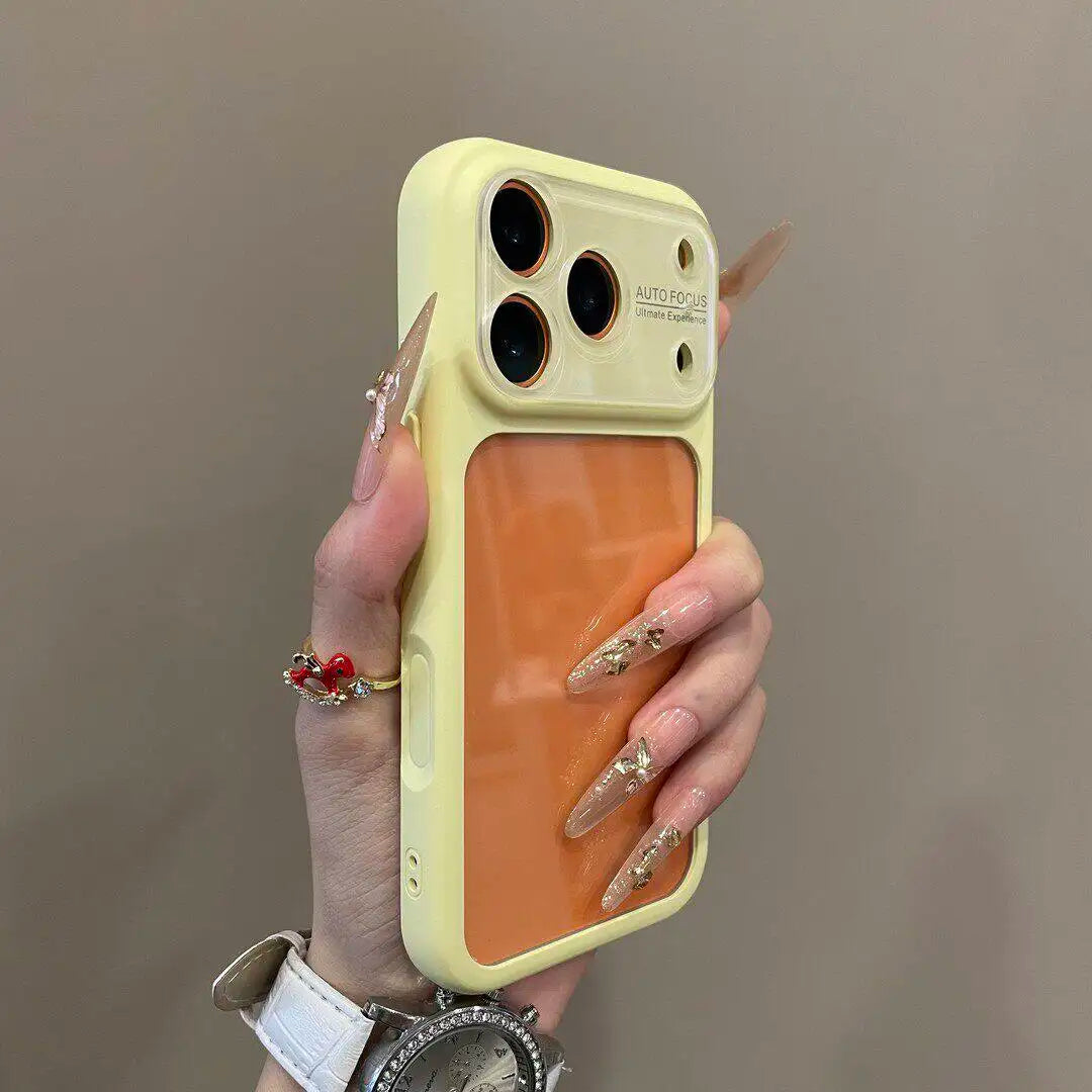 Luxury Candy Color Large Window Clear Phone Case  For iPhone