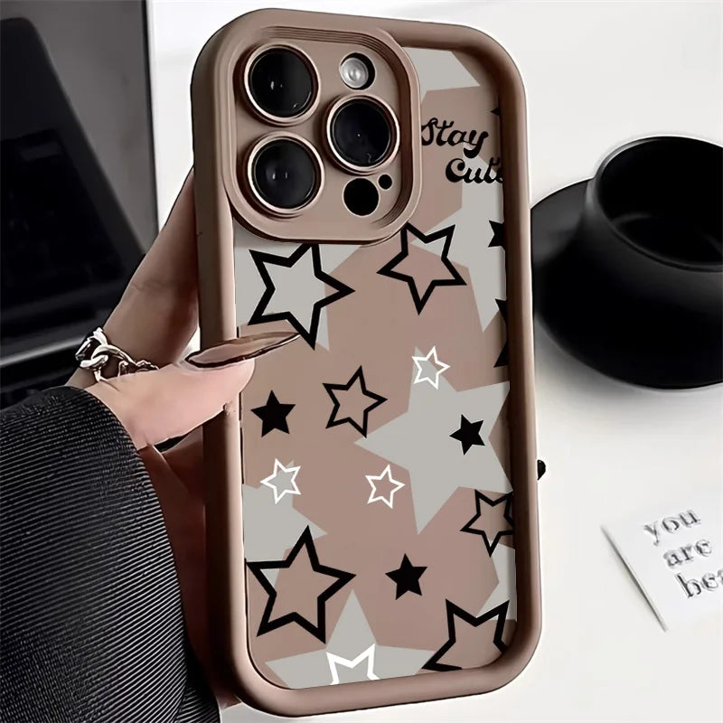 Cute Y2K Star Silicone Phone Case For iPhone