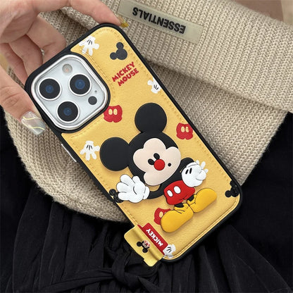 Kawaii Cartoon Mickey Leather Phone Case For iPhone
