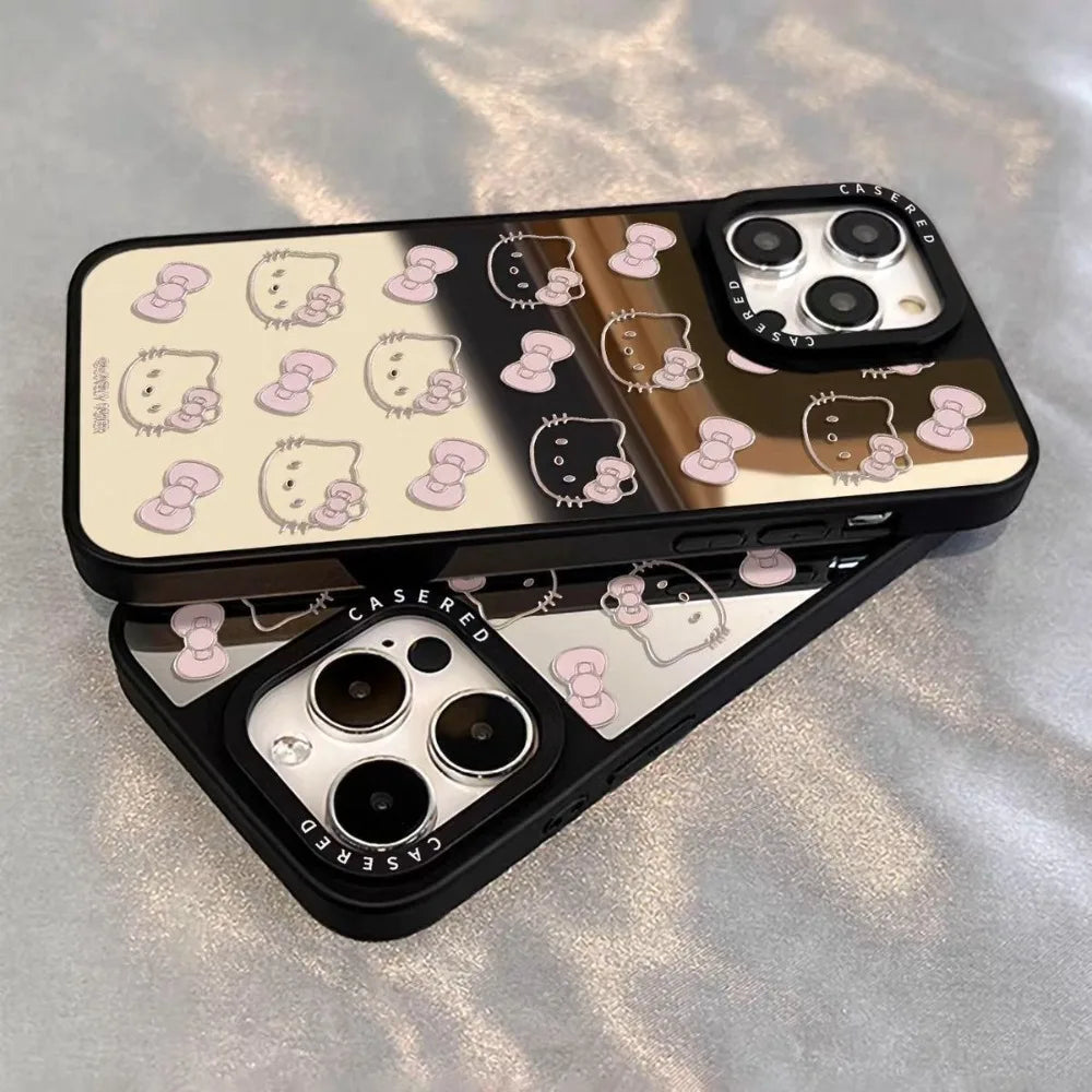 Creative, Simple and Cute Cartoon Cat Acrylic Phone Case with Anti Drop Back Cover Suitable For iPhone