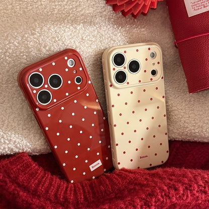 Korean Full Screen Polka Dots Soft Phone Case For iPhone