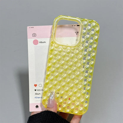 Fashion Macaron Color Pearl Beads Phone Case