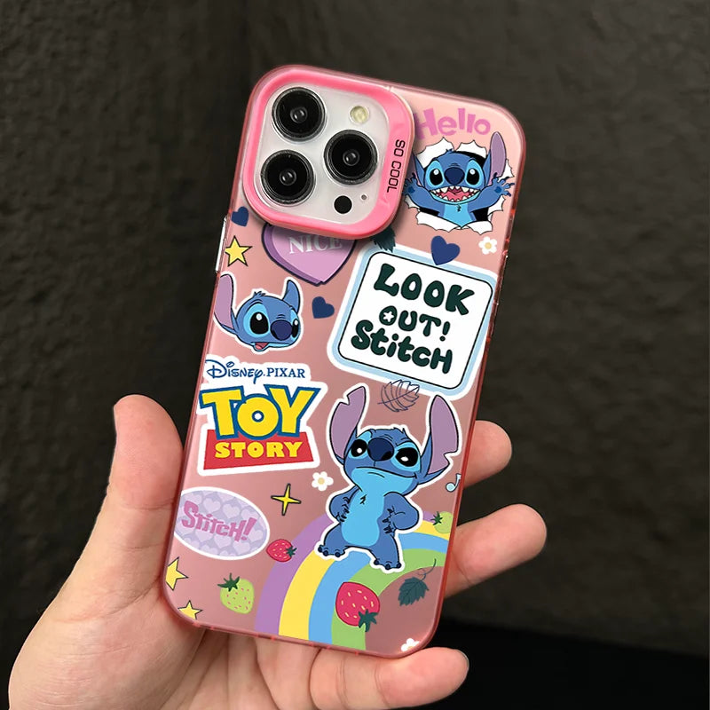 Stitch Rainbow Cute Naughy Phone Case For iPhone