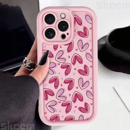 Cute Colorful Love Heart Silicone Phone Case For iPhone