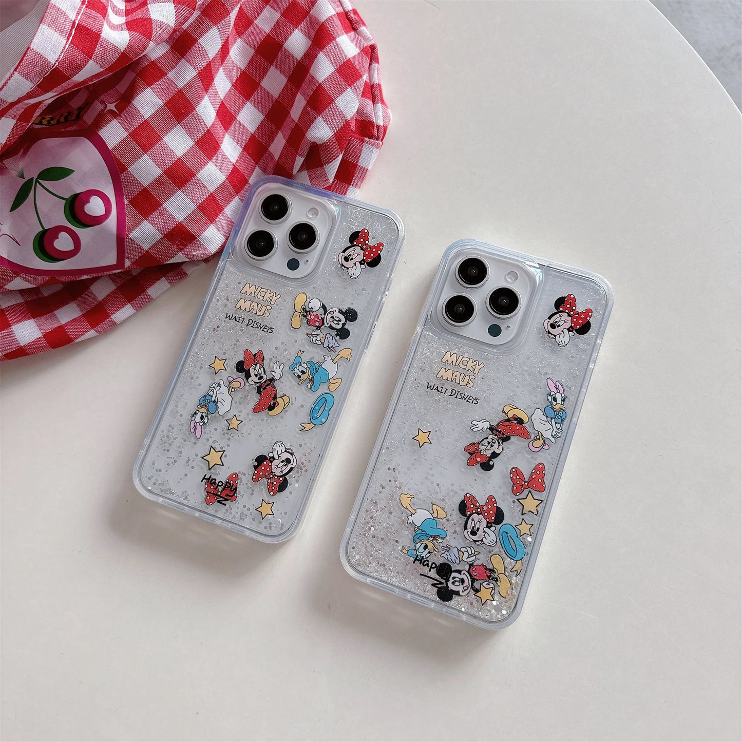 Liquid Glitter Cute Like Gift Anime For Minnie Full-Wrap Shockproof Case Trendy Cartoon For iPhone