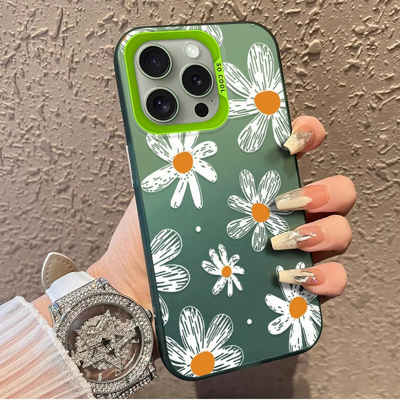 Sophisticated Black Floral Frosted Case For iPhone