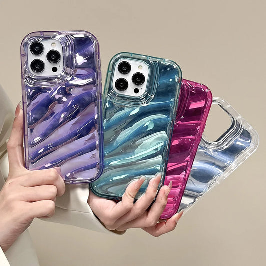 Bling Laser 3D Irregular Aurora Phone Case For iPhone