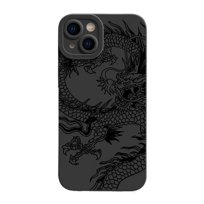 Black Chinese Dragon Silicone Phone Case For iPhone