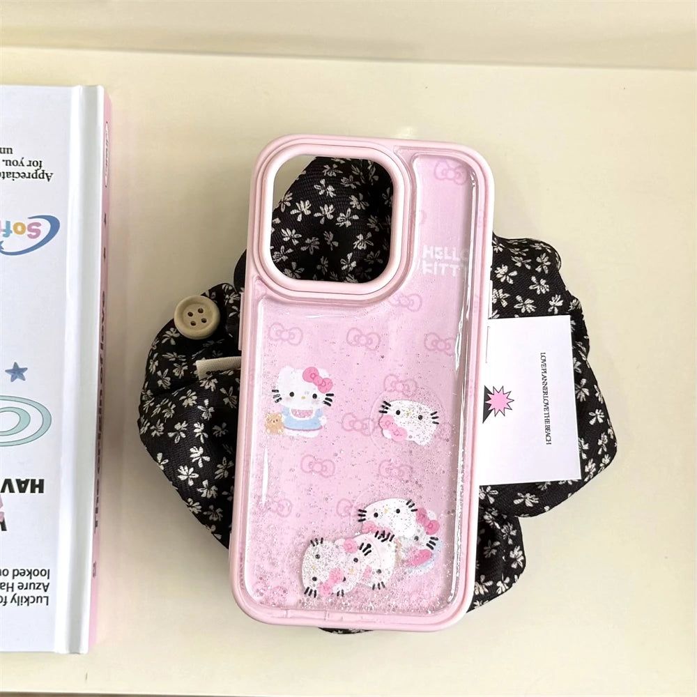 Luxury Pink Hello Kitty Quicksand Phone Case