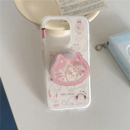 Kawaii Cartoon Cat Magnetic Phone Case