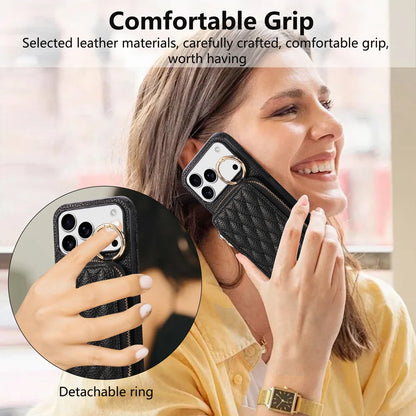 Leather Crossbody Lanyard Phone Case  For iPhone