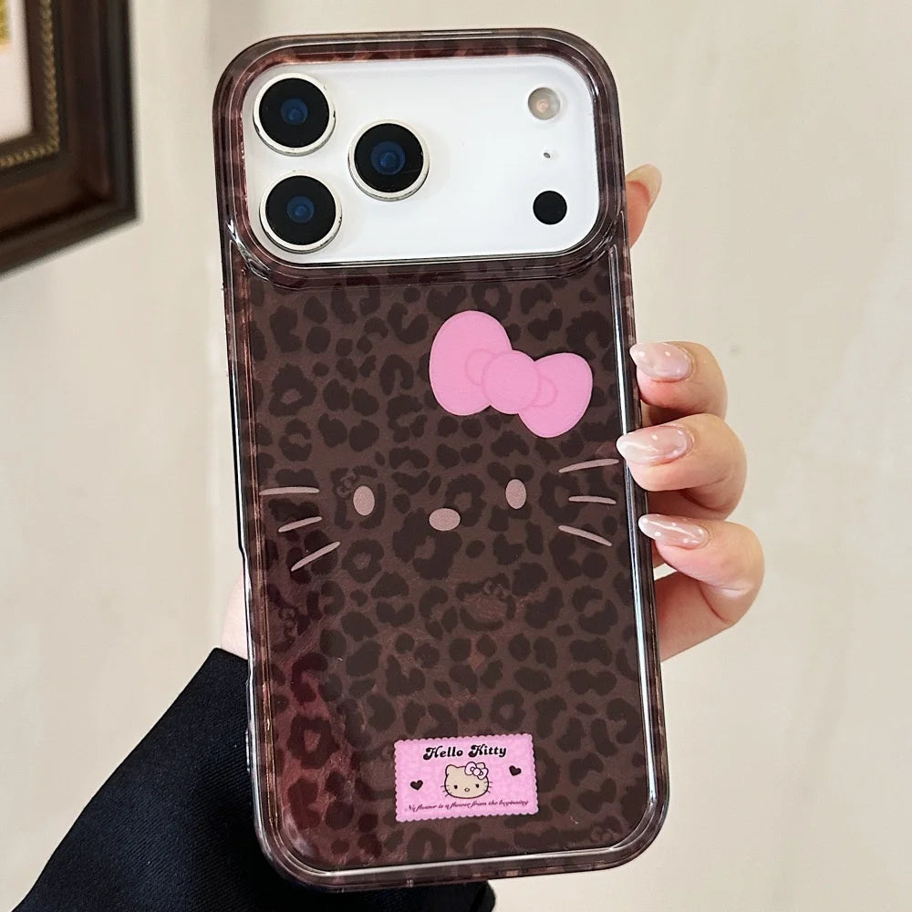 All Inclusive Leopard Print Kitty Emoji Case Phone Case For iPhone