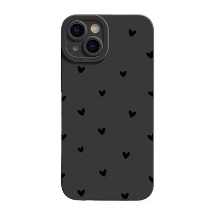 Black Love Heart Phone Case For iPhone