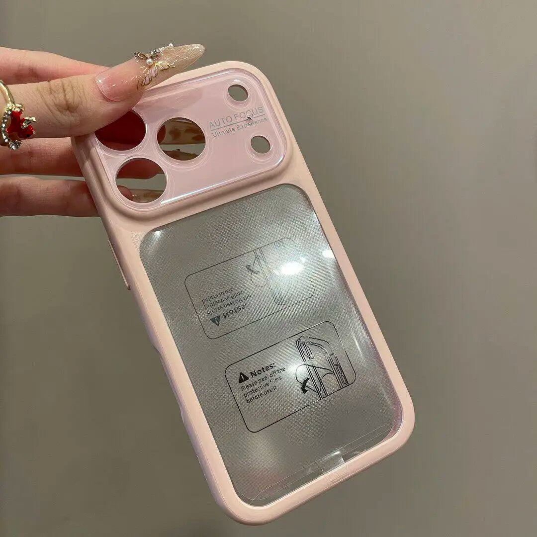 Luxury Candy Color Large Window Clear Phone Case  For iPhone