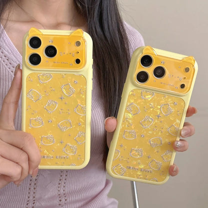 Korean Lemon Yellow Full Screen Cute Cartoon Sanrio KT Shockproof Phone Case For iPhone