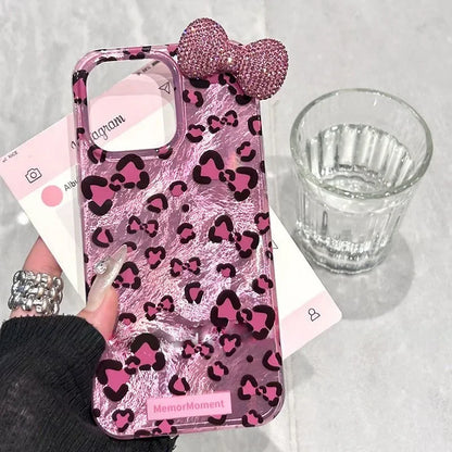 Hello Kitty Mirror Bow Strap Phone Case For iPhone